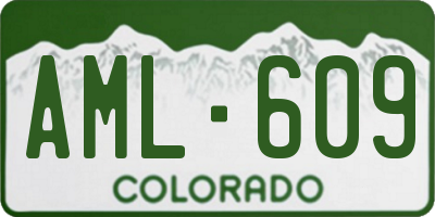 CO license plate AML609