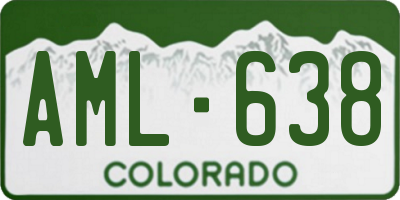 CO license plate AML638
