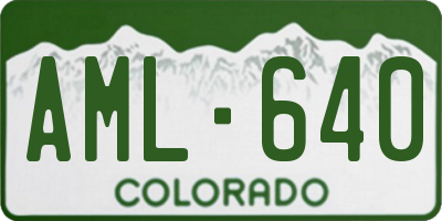 CO license plate AML640