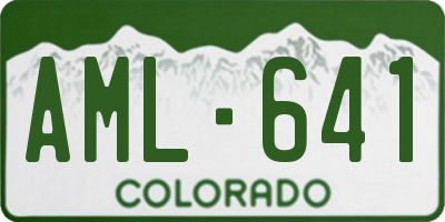 CO license plate AML641