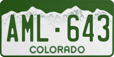 CO license plate AML643