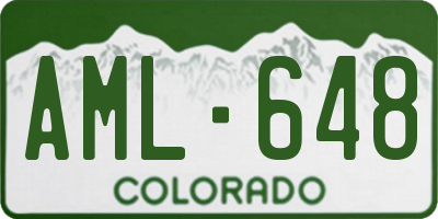 CO license plate AML648