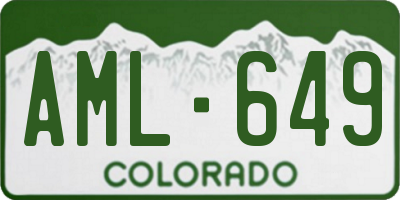 CO license plate AML649