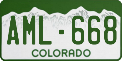 CO license plate AML668