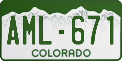 CO license plate AML671