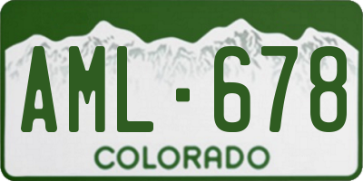 CO license plate AML678