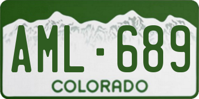 CO license plate AML689