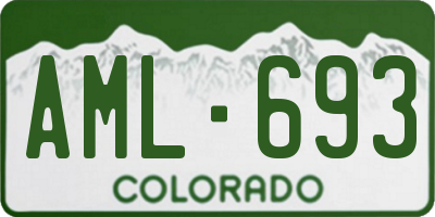 CO license plate AML693