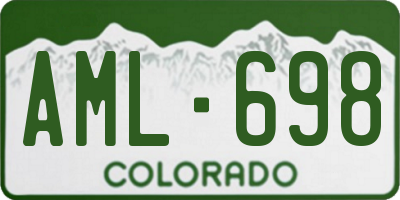 CO license plate AML698