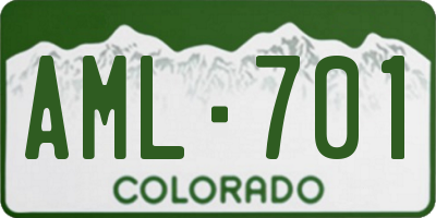 CO license plate AML701
