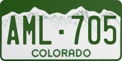 CO license plate AML705