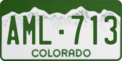 CO license plate AML713