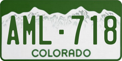 CO license plate AML718