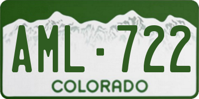 CO license plate AML722
