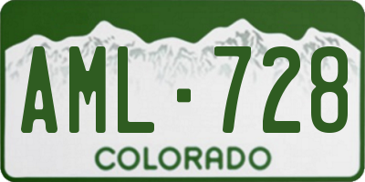 CO license plate AML728