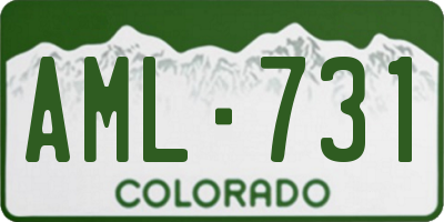 CO license plate AML731