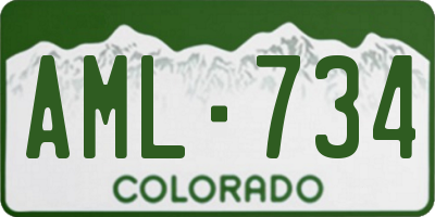 CO license plate AML734