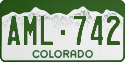 CO license plate AML742