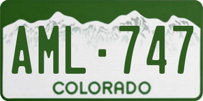 CO license plate AML747