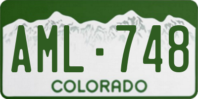 CO license plate AML748