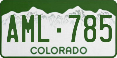 CO license plate AML785