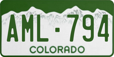 CO license plate AML794