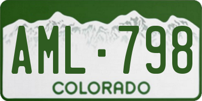 CO license plate AML798