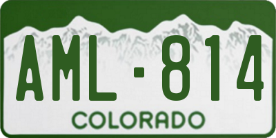 CO license plate AML814