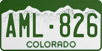 CO license plate AML826