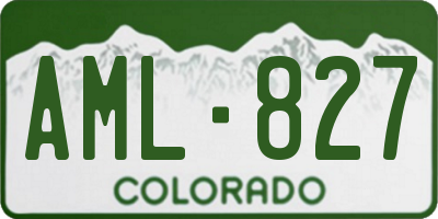 CO license plate AML827