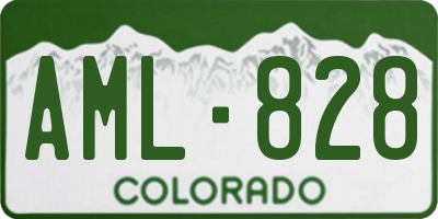 CO license plate AML828