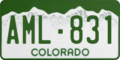 CO license plate AML831