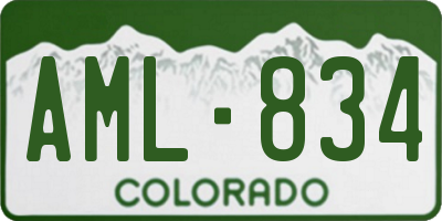 CO license plate AML834