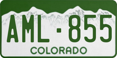 CO license plate AML855
