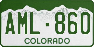 CO license plate AML860