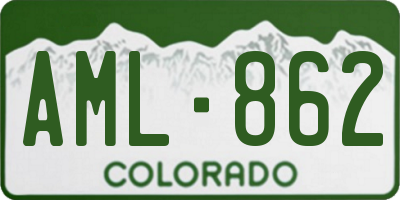 CO license plate AML862