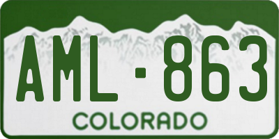 CO license plate AML863