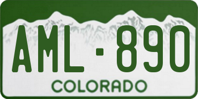CO license plate AML890