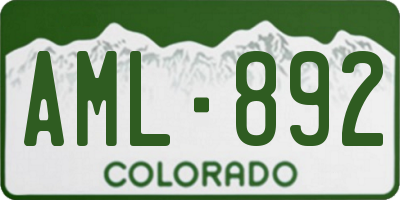 CO license plate AML892