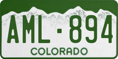 CO license plate AML894