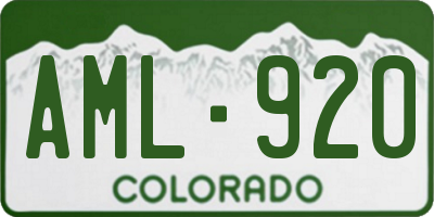 CO license plate AML920