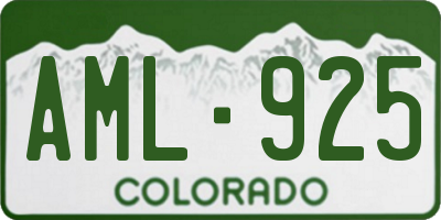 CO license plate AML925