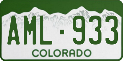 CO license plate AML933