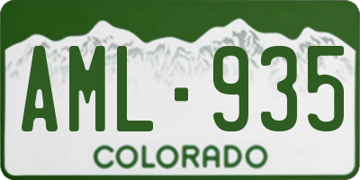 CO license plate AML935
