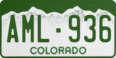 CO license plate AML936
