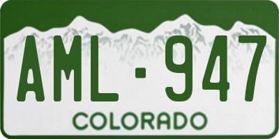 CO license plate AML947