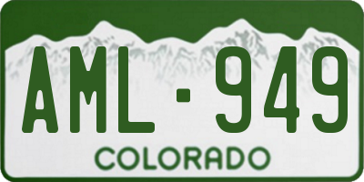 CO license plate AML949