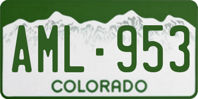 CO license plate AML953