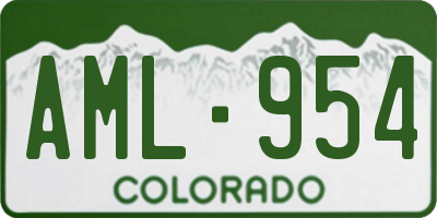 CO license plate AML954