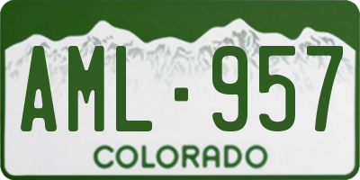 CO license plate AML957